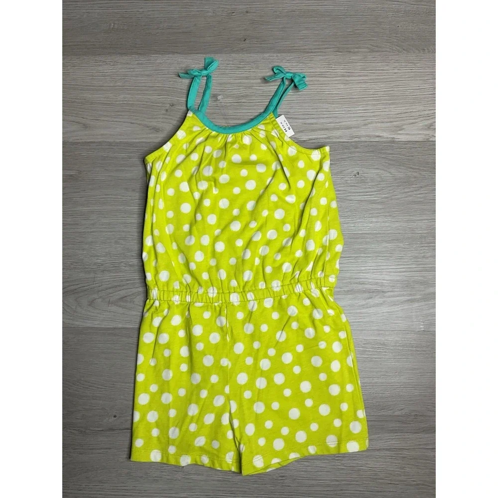 NWT Gymboree Polka Dot‎ Green Romper Size 12 Girls